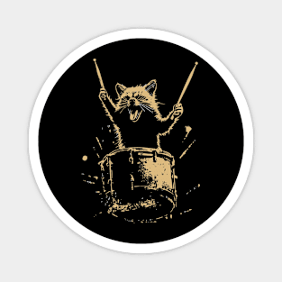 Raccoon Playing Drums Magnet